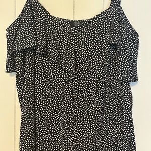 Jones New York Black Polka Dot Women's Top